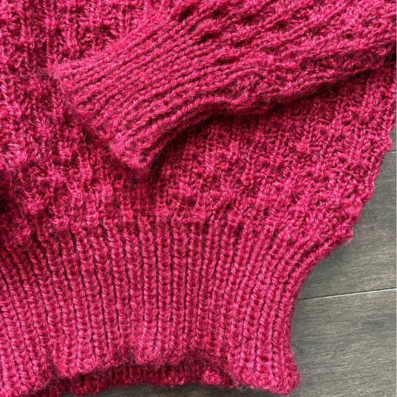 Vintage Sears Maroon Burgundy Textured Knit Sweater Women’s 38 Small - Picture 8 of 11